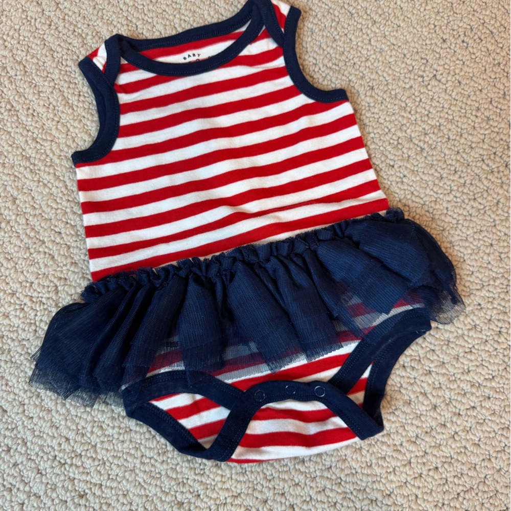 Carter’s Baby girl Red white and blue onsie